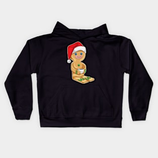 Gingerbread man Christmas Coffee Kids Hoodie